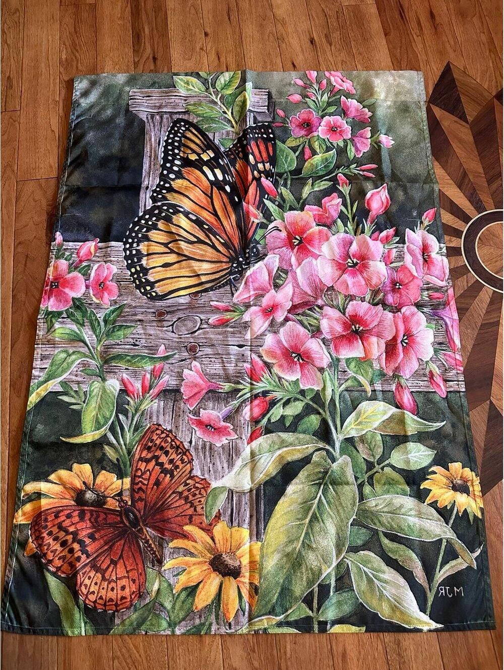 Spring Time Butterfly Porch Flag